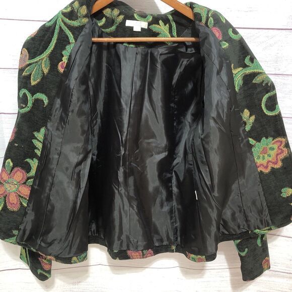 Erin London Tapestry Blazer Jacket Womens Large Brocade Artsy Wear Boho VTG EUC - Picture 4 of 6